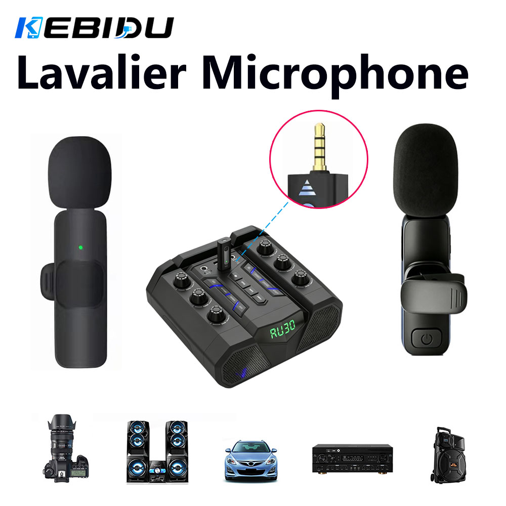 Streaming Mic Condenser - KEBIDU Lavalier Microphone Wireless 3.5mm Omnidirectional