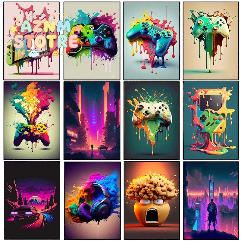 Vintage Canvas Painting Colorf - огляд і ціна Esports Gaming Poster