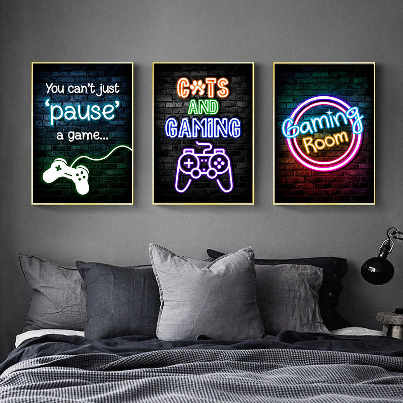 Gaming Neon Eat Sleep Game Rep - огляд і ціна Esports Gaming Poster