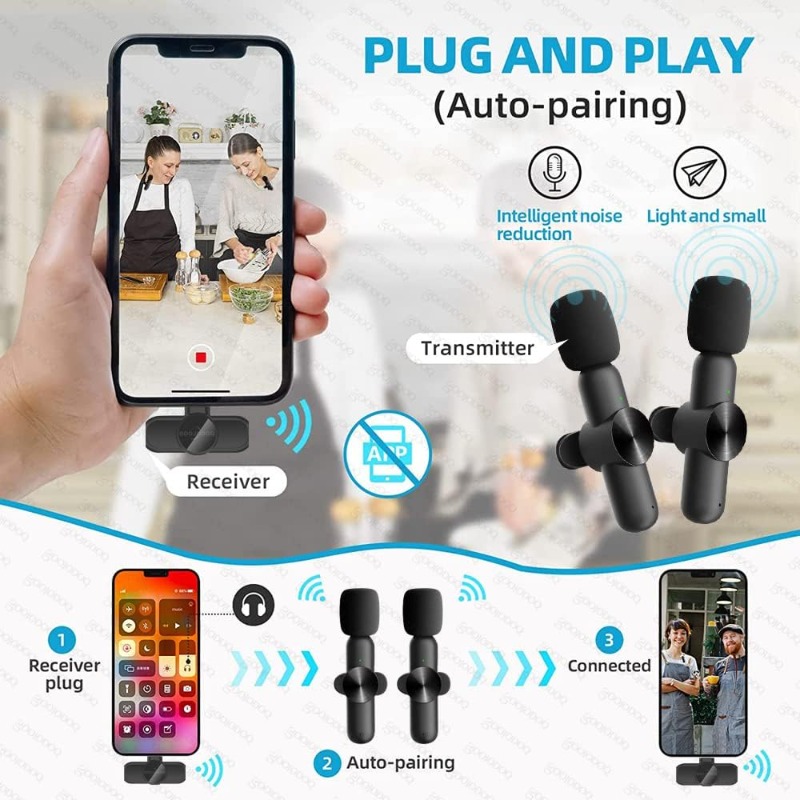 Wireless Lavalier Microphone f - огляд і ціна Streaming Mic Condenser