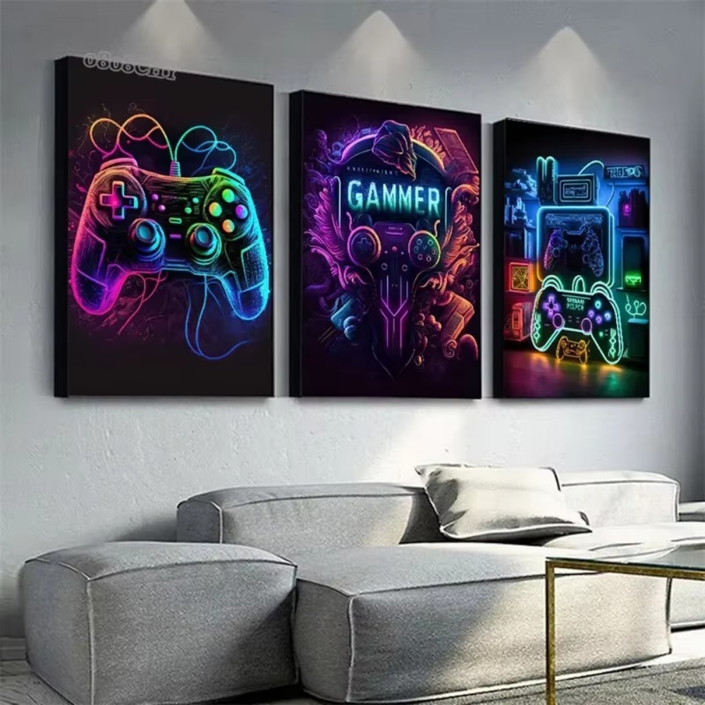 Neon Game Canvas Paintings Gam - огляд і ціна Esports Gaming Poster