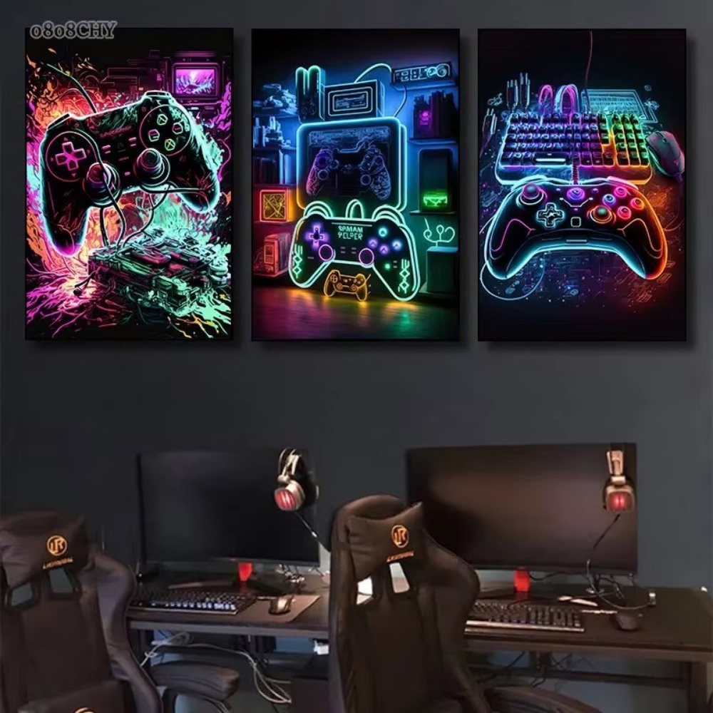 Neon Game Canvas Paintings Gam - огляд і ціна Esports Gaming Poster