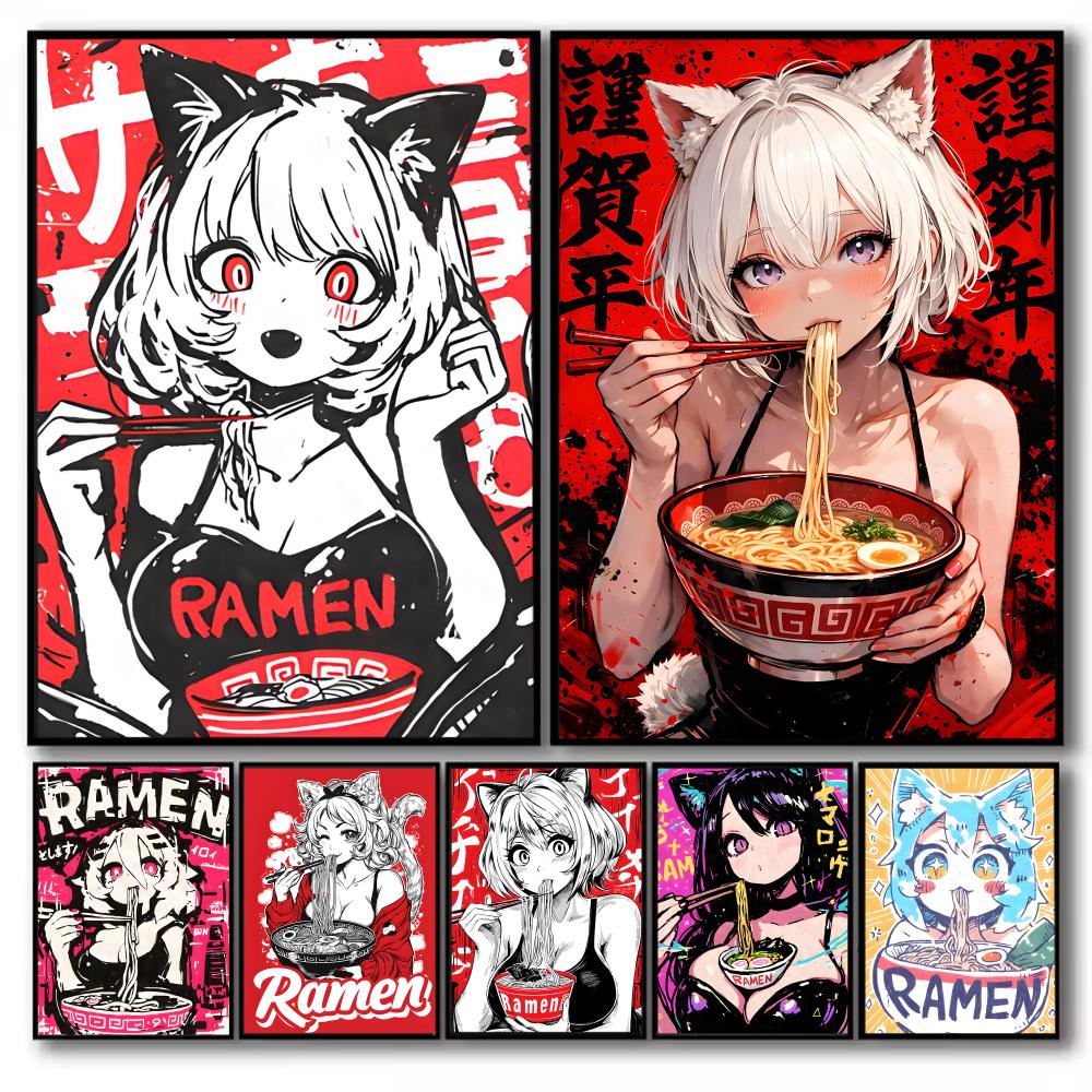 Anime Cat Girl Painting Callig - огляд і ціна Esports Gaming Poster