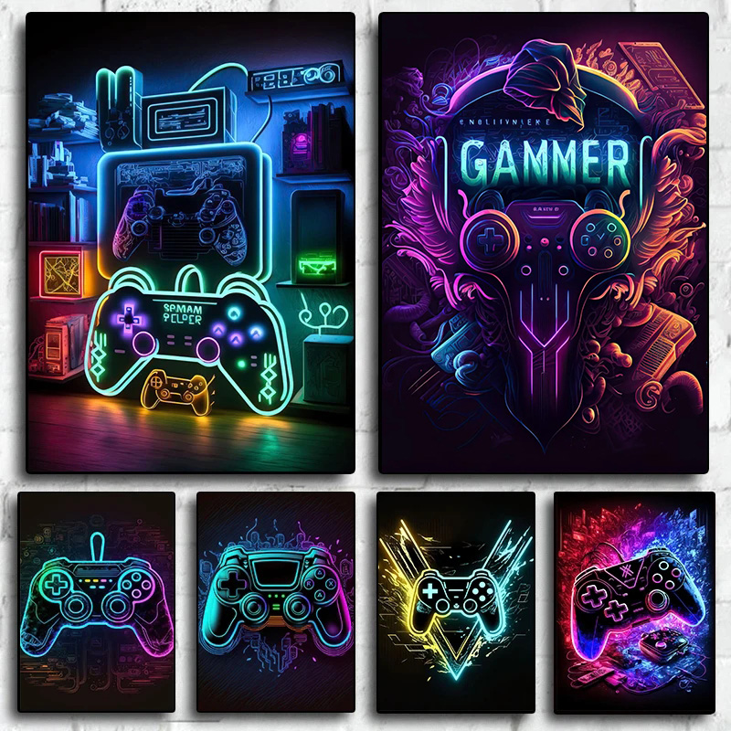 Neon Pop Cool Gaming Wall Art  - огляд і ціна Esports Gaming Poster