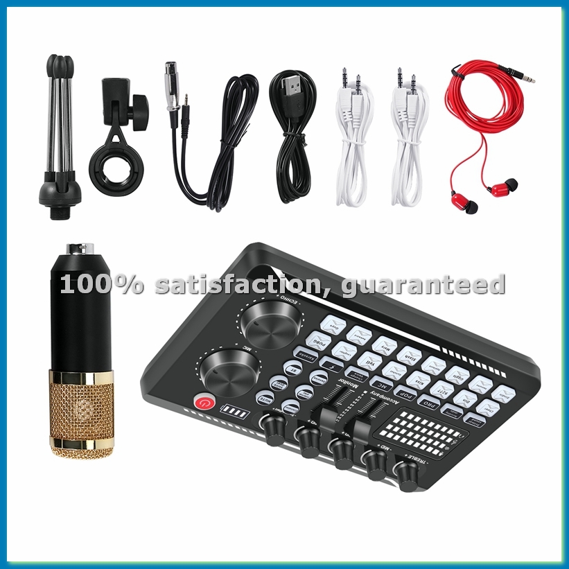 F998 Sound Card Kit,BM-800 Mic - огляд і ціна Streaming Mic Condenser