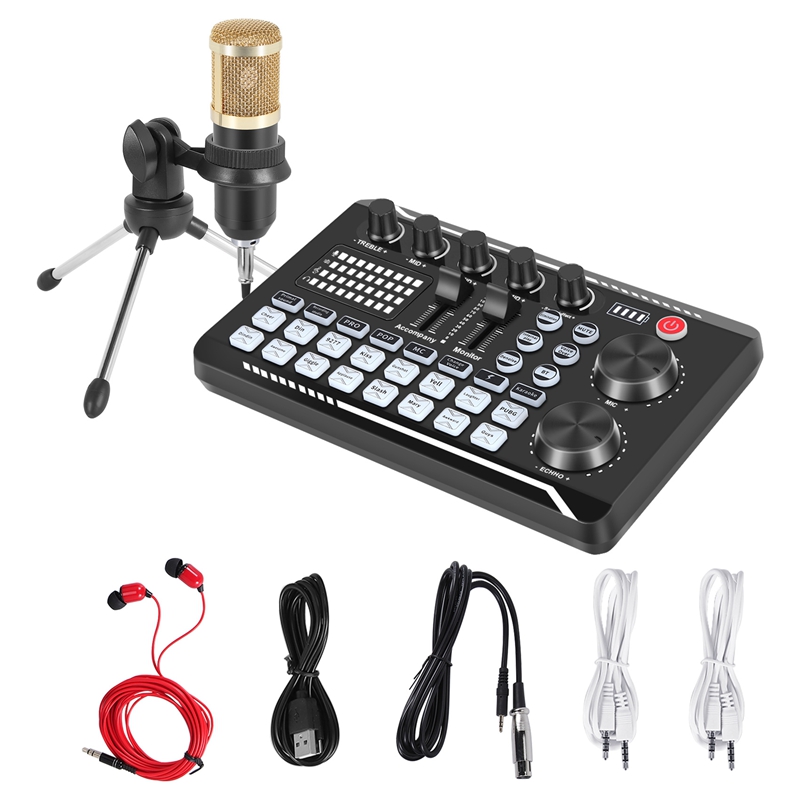 F998 Sound Card Kit,BM-800 Mic - огляд і ціна Streaming Mic Condenser